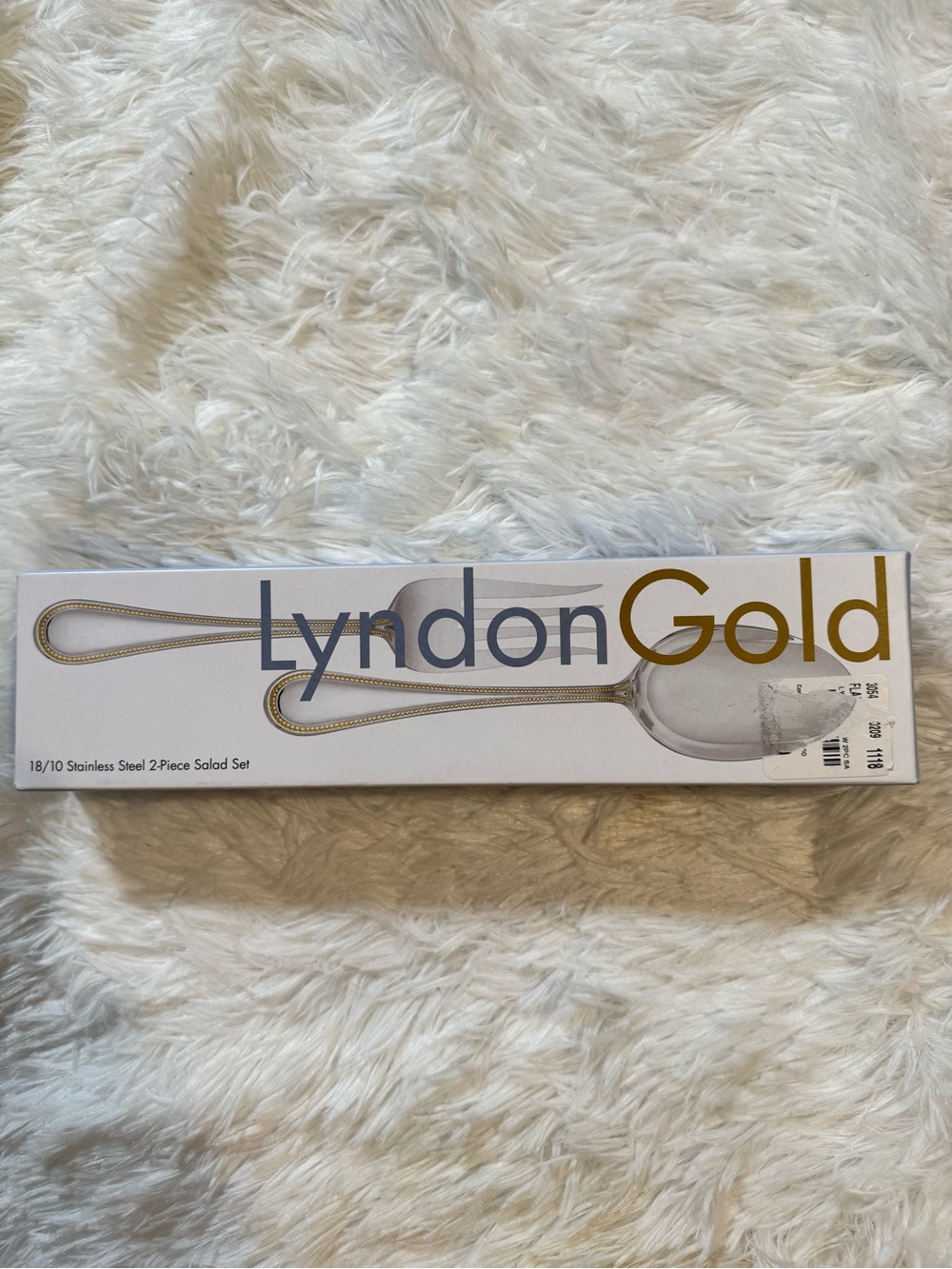 Reed & Barton Lyndon Gold 2-Piece Salad Serving Set NIB 18/10 Stainless Steel